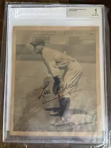 1934 R310 Butterfinger Premiums #24 Lou Gehrig - BGS 1 - POP 4 Yankees Salón de la fama - Imagen 1 de 3