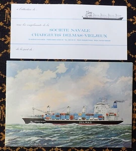 SOCIETE NAVALE CHARGEURS DELMAS-VIELJEUX~S.N.C.D.V.~NATHALIE DELMAS~CARTE VOEUX~ - Foto 1 di 6