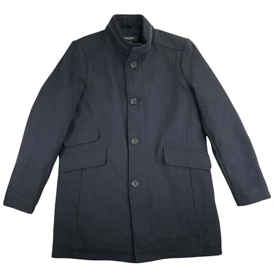 Kenneth Cole New York Mens Single Breasted Twill Walker Overcoat Navy Blue L - Image 1 of 4