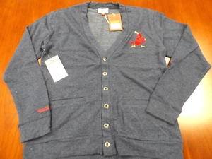 NWT MITCHELL & NESS MLB ST. LOUIS CARDINALS NAVY BLUE CARDIGAN SWEATER SIZE M - Picture 1 of 5