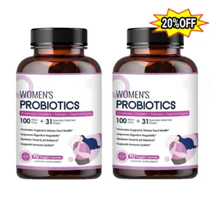 2X Vaginal Probiotics for Women pH Balance Prebiotics Lactobacillus Capsule B8Y6 - Picture 1 of 12
