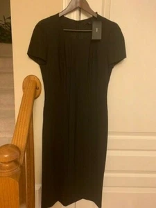 NWT HUGO BOSS WOMENS BLACK WOOL DRESS Sz 6 - Picture 1 of 9