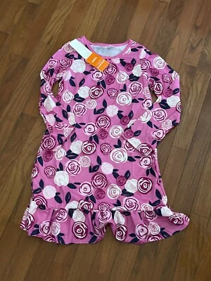 New Gymboree Girls Pink Flower Print Nightgown Gymmies Size Medium 7 8 - Image 1 of 4