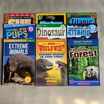 Science & History Leveled Reader Book LOT (Set of 9 PB) Animal Dinosaur Kids NF - Image 1 of 4