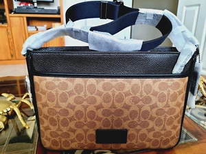COACH CV761 District Crossbody Bag Signature Canvas Tan/Black NEW🎀NWT🎁NIP - Picture 1 of 20