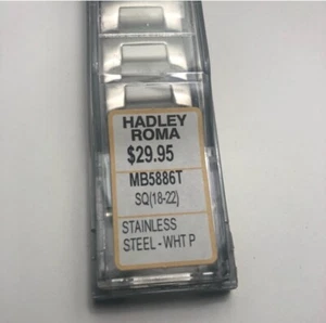 Hadley Roma Stainless Steel And Porcelain Watch Band Bracelet 18-22mm MB5886T - Picture 1 of 4