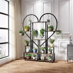 Tall Plant Stand Heart Shaped Display Shelf Basket Hanging Racks Indoor Outdoor - Picture 1 of 12