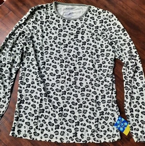 Kickee Women's L/S Print Loosey Goosey Tee, 2XL, Aloe Cheetah Print, NWT - Picture 1 of 2