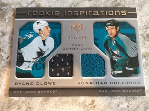 RYANE CLOWE / JONATHAN CHEECHOO 2005-06 UD ROOKIE UPDATE #231 ROOKIE JERSEY R231
