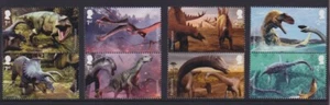 GREAT BRITAIN THE AGE OF THE DINOSAURS COMPLETE SET OF 8 STAMPS - Picture 1 of 1