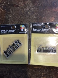 New!2 Small Clear Acrylic Stamps By Imaginisce. At The Zoo & Happy Halloween - Picture 1 of 2