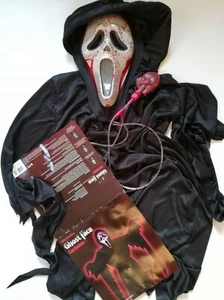 Ghost Face Horror Costume Game Scream Mask Clothing Hooded Robe & Bleeding - Picture 1 of 12