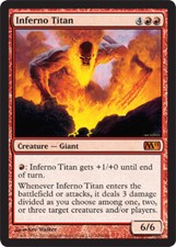 Inferno Titan ~ Heavily Played Magic 2011 M11 MTG Magic UltimateMTG Red Card