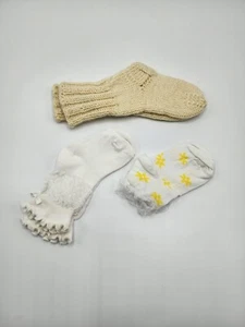 Ikki, H&M, Knit Wool Handmade Girls Cotton Socks Size 20-22 Lot of 3 Pairs NWOT - Picture 1 of 4