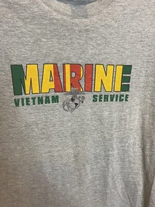 Camiseta De Colección Cuerpo de Marines de los Estados Unidos Servicio Vietnam Adulto Grande Gris - Imagen 1 de 6