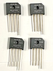 (4 PCS) KBU8J Full Wave Bridge Rectifier Diode, 8 A/600 V Flat Pack-4 leads - Picture 1 of 3