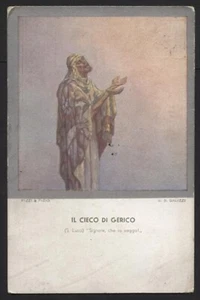 ar071 CARTOLINA ARTE IL CIECO DI GERICO G.B.GALIUZZI 1931++++ - Imagen 1 de 2