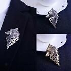 2 Pieces Brooch Wolf Horse Pattern Men's Silver And Gold Lapel Pins