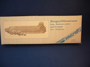 Ringschlüsselsatz aus Werkzeugstahl, UNICRAFT, 8tlg., von 6-22mm !!! - Bild 1 von 2