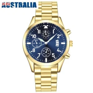 Classic Men's Fashion Calendar Quartz Watch Stainless Steel Band Luminous Watch - Picture 1 of 9