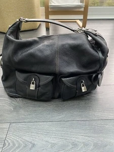 Luella Black Grained Leather Large Hobo Bag - Picture 1 of 23