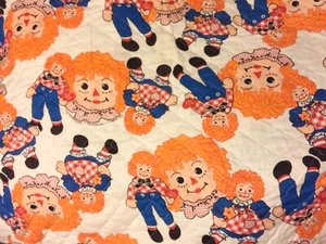 Vintage HANDMADE Raggedy Ann and Andy TWIN Bed Cover bedspread quilt kid’s room - Picture 1 of 12