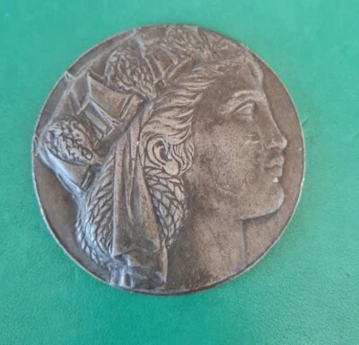 Antique Metal Heavy Metal Plaque Architectural Sign Greek Roman style carved - Image 1 of 4