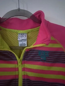 Nike Girls Neon Multicolored Long Sleeve Full Zip Size Large - Picture 1 of 5