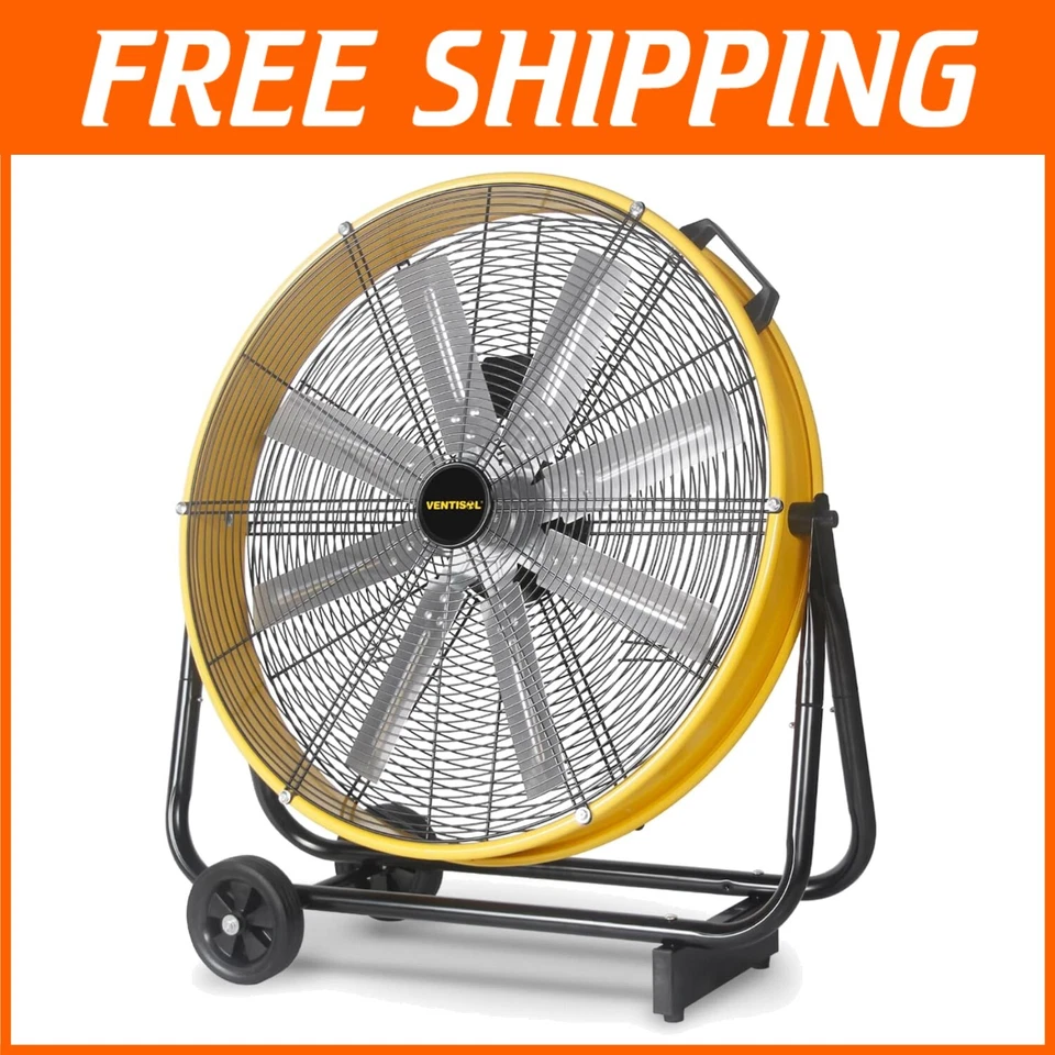 Ventilador de tambor de metal de alta resistencia de 24" - Lo último en circulación de aire para grandes espacios Foto 1 de 4