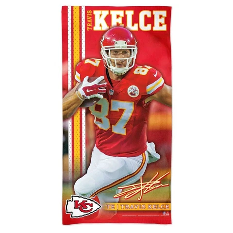 TRAVIS KELCE #87 KANSAS CITY CHIEFS 30"X60" SPECTRA BEACH TOWEL NEW WINCRAFT 👀 Cover