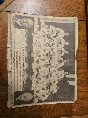 Редкое антикварное бейсбольное фото команды чемпионов Американской лиги 1934 Detroit Tigers - Изображение 1 из 4