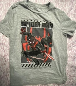 Spider-Man Miles Morales Boys Large Gray Graphic T-Shirt Marvel - Picture 1 of 3