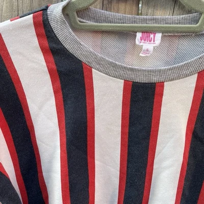 Sudadera Juicy Couture Mujer Talla S Roja Blanca Azul Pullover Recortado Suave Foto 1 de 4