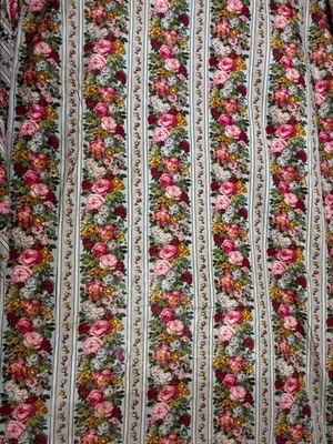 Grand dessus de lit vintage années 40/50 en coton floral tissus textile français - Photo 1/4