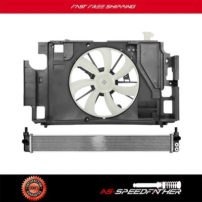 Radiator and Cooling Fan Assembly For 2012-2015 Toyota Prius C 1.5L Replacement - Image 1 of 4