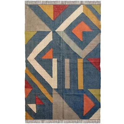 Warm Tone Wool Jute Rug 3x5 ft Handmade Flatwoven Bedroom Living Room Washable - Image 1 of 4