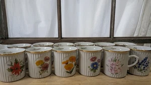 All 12 Months Czech Bohemia Flower Of The Month Coffee Mug Tea Cups - Picture 1 of 16
