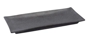 Yanco China DB-413 Diamond Black Porcelain 12" x 5.25" Rectangular Plate- 1 Doz - Picture 1 of 1
