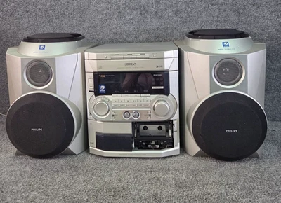 Philips FW-P88/37 CD Player 💿 AM/FM Radio Mini Hi-Fi Dolby Surround W/ Speakers - Image 1 of 4