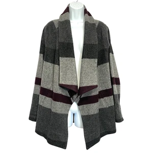 Chaqueta Abrigo Mujer Theory Clarania Mezcla Lana S Gris Rayas Atemporal Neutro - Imagen 1 de 12