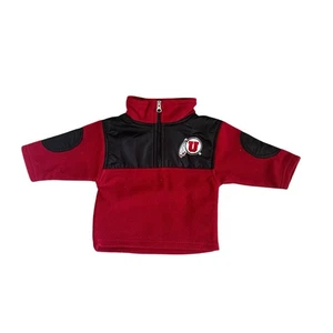 NCAA Utah Utes 1/2 Reißverschluss Fleecepullover Fußball rot Kleinkind Baby 12 m - Bild 1 von 6