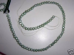 16'' STRAND OF SOFT GREEN BAROQUE CULTURED OVAL PEARLS - Picture 1 of 1