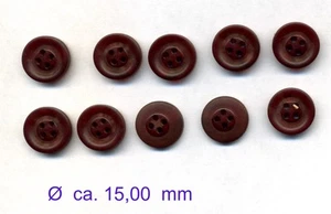 Knöpfe -- 10 Stück --Weinrot--marmoriert--  Ø 15,00 mm -- - Picture 1 of 1