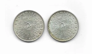 2 x 2 Schilling Silber Münzen Österreich Schubert 1928 , H1 - Bild 1 von 2