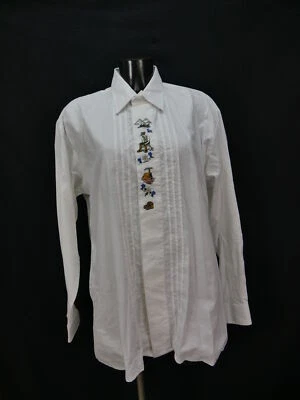 Gr.L Trachtenhemd Isar Trachten weiß Baumwolle Wander Stickerei Hemd TH1419 - Bild 1 von 3