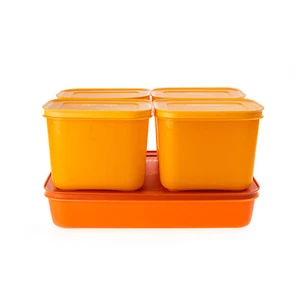 Tupperware Eiskristall Gefrierbehälter 2,25 l orange + 4x 1 l hellorange - Bild 1 von 1