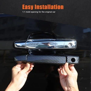 ABS Carbon Style Car Door Grab Handle Cover Trim For Cadillac Escalade 2007-2014 - Imagen 1 de 12