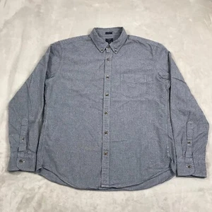 J Crew Jaspe Camicia Uomo Extra Large Blu Grigio Slim Fit Bottoni Manica Lunga - Foto 1 di 11