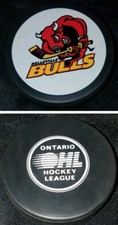 BELLEVILLE BULLS VINTAGE OHL JR. A OFFICIAL VEGUM SLOVAKIA HOCKEY PUCK