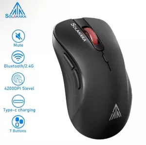 Mouse Wireless Silenzioso | Bluetooth & 2.4G | 4800 DPI, Ergonomico - Foto 1 di 10